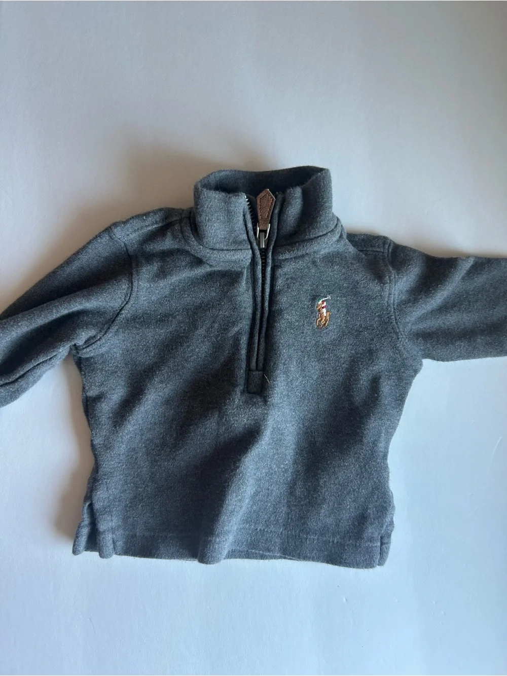 Ralph Lauren Infant Grey Quarter-Zip Fleece Pullover